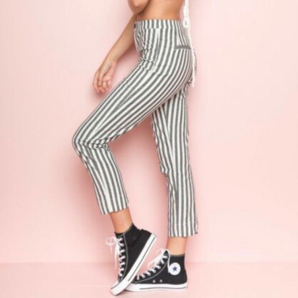Blue and White striped Brandy Melville Pants